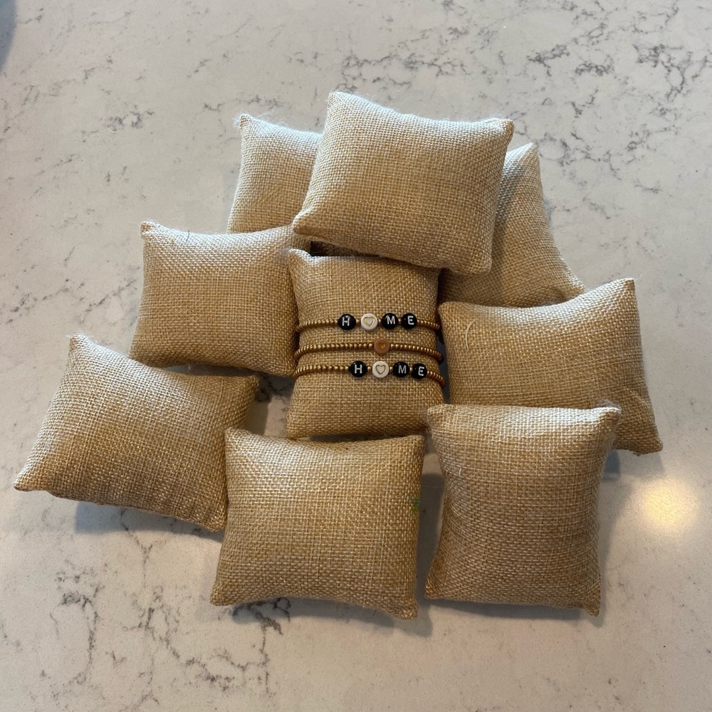 Linen Cushions for Bracelet Display